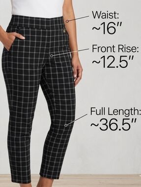 Rafaella Black Windowpane Ankle Pants Cleaned and ready to wear. No Smoking Home